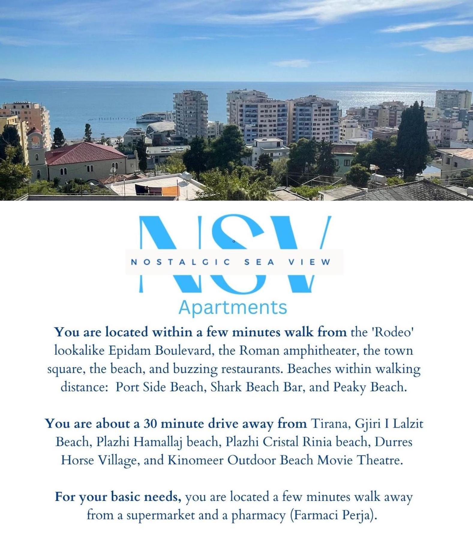 Nostalgic Sea View Apartments Durrës 外观 照片